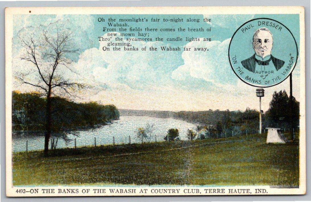 1900s Paul Dresser Song On the Banks of Wabash Terre Haute