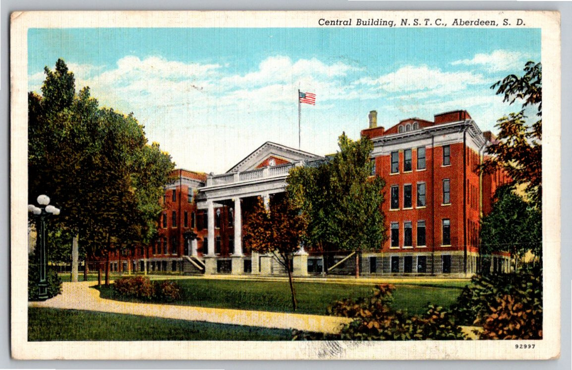 1939 Central Building NSTC Campus Aberdeen South Dakota Postcard