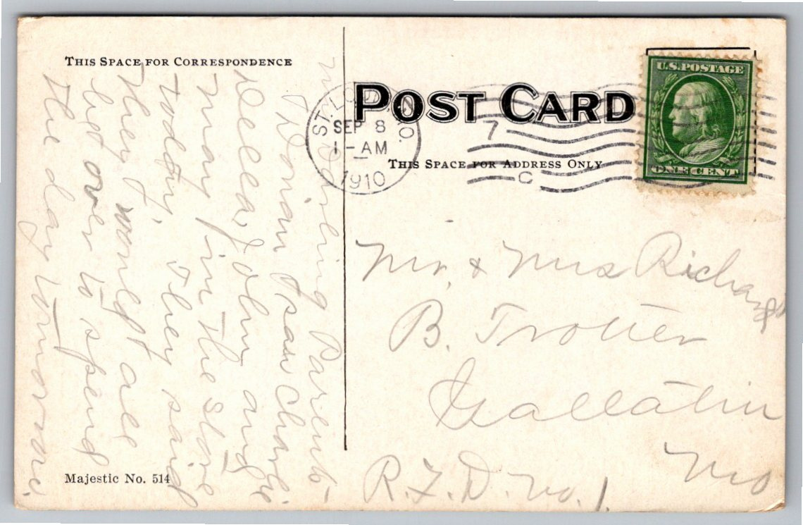1910 Tower Grove Park Greenhouse St. Louis Vintage Postcard - Angle / View 2