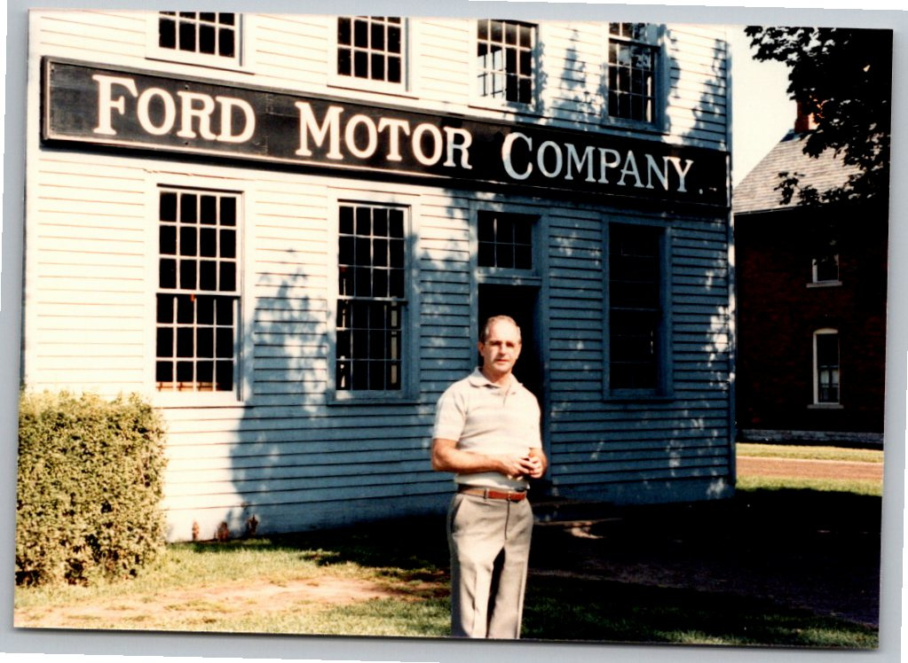 Vintage 1980s Color Photo Snapshot Historic Ford Motor Co Sign