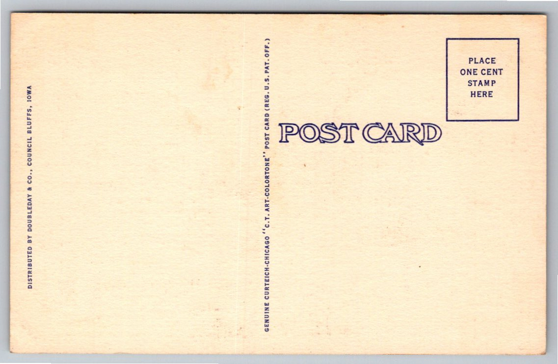 1935 Burl Mulkey Rodeo Cowboy Bucking Bronc Horse Linen Postcard - Back / Reverse View