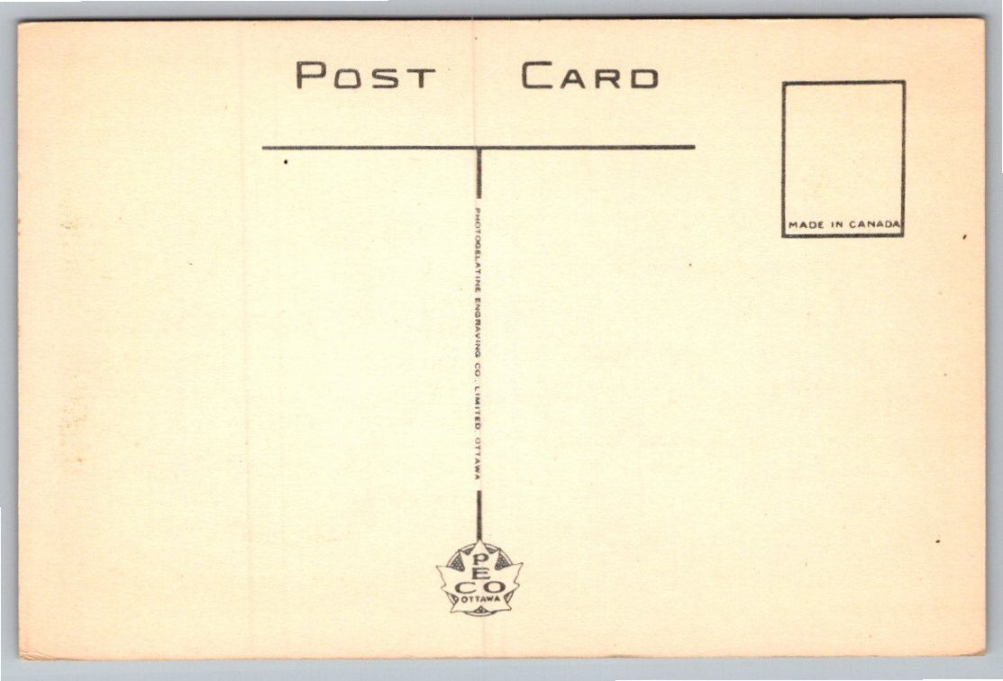 Old St. Thomas Church Postcard: 1824 Historic Landmark in Ontario - Back / Reverse View