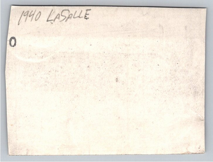 1940 LaSalle Luxury Automobile & Man Vintage B&W Photo Snapshot - Back / Reverse View