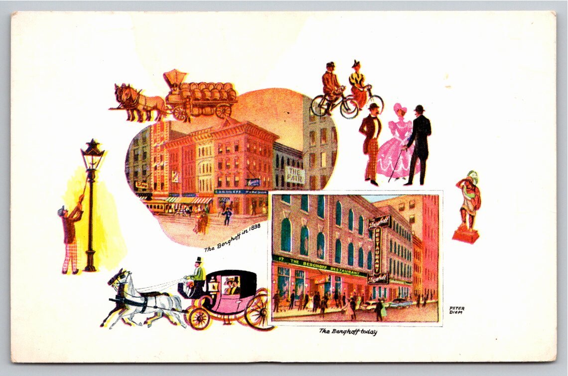 Vintage Chicago Postcard: The Berghoff Restaurant 17 W Adams St