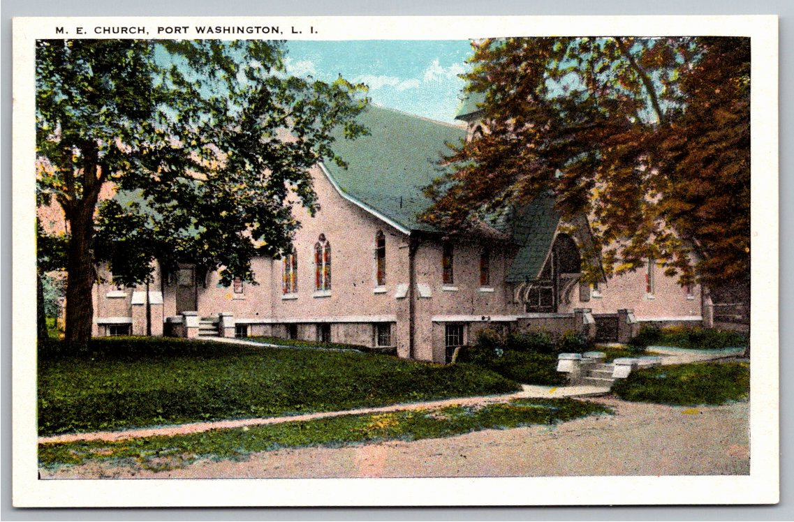Antique Port Washington Long Island NY M.E. Church Postcard c.