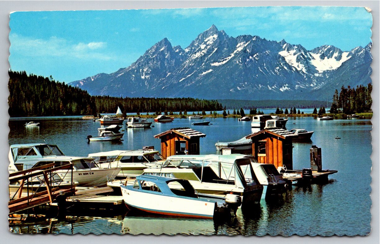 Vintage Colter Bay Marina Postcard: Grand Teton National Park