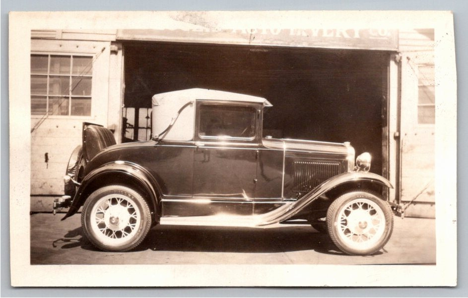 Vintage 1930 Ford Model A Cabriolet Coupe Original Snapshot Photo