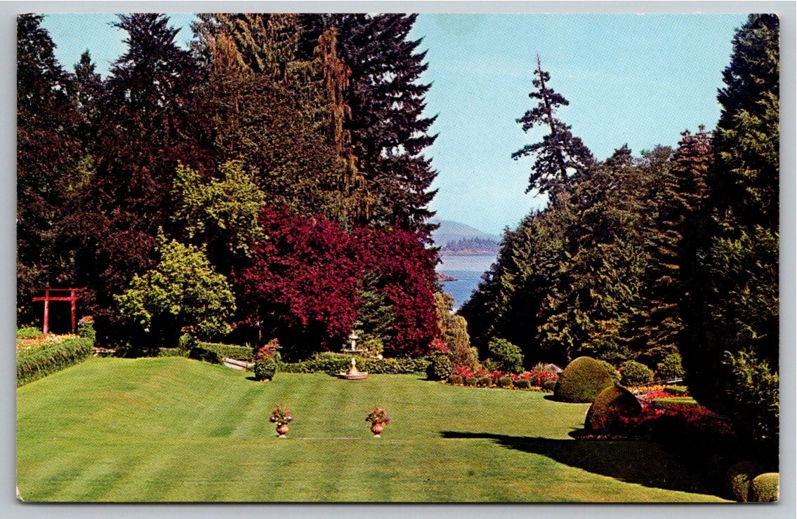 Vintage Butchart Gardens Victoria BC Postcard: Tod Inlet View