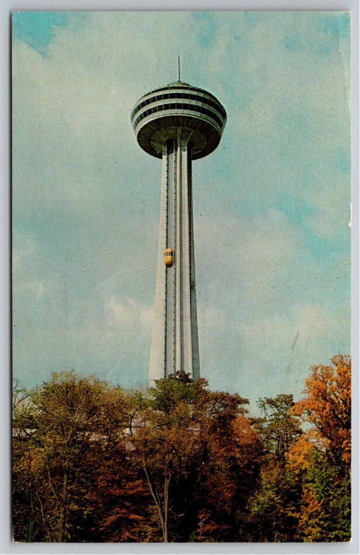 1969 Skylon Tower Niagara Falls Canada Vintage Chrome Postcard