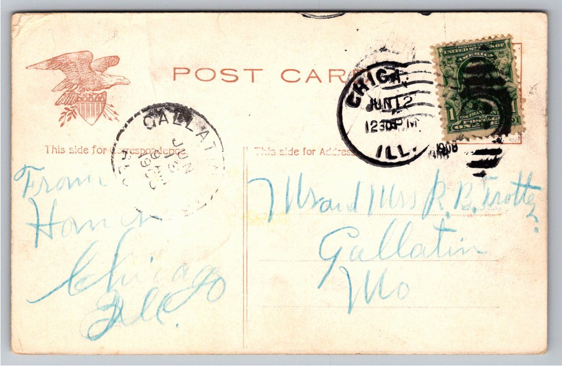1908 Illinois Tunnel Chicago Underground Freight Train Postcard - Back / Reverse View