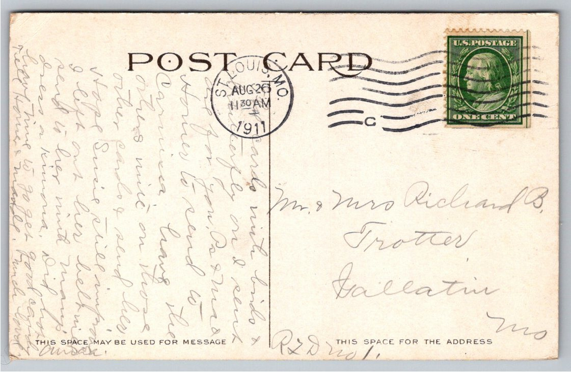 Vintage 1911 Meramec River Steel Truss Bridge St. Louis Postcard - Angle / View 3