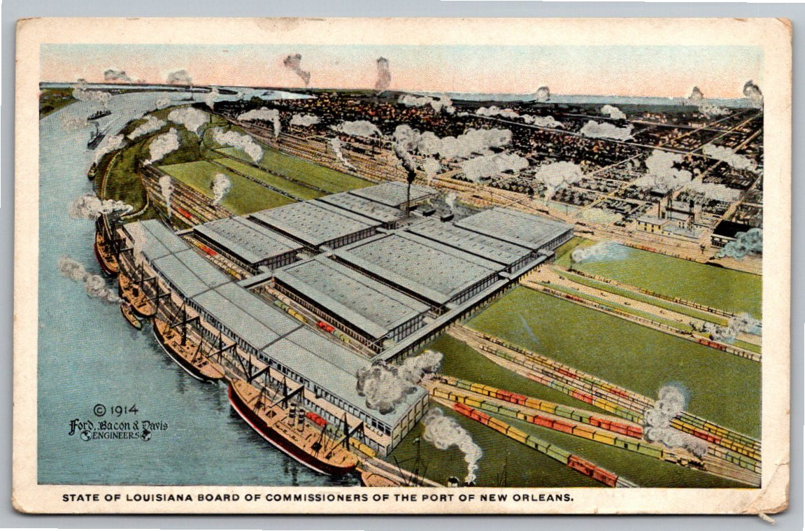1914 Port of New Orleans Cotton Warehouse & Terminal Postcard