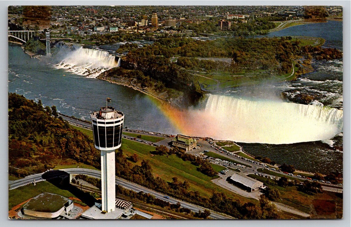 Vintage Niagara Falls Postcard: Seagram's Tower & Rainbow View
