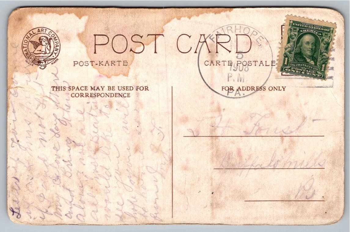 Vintage 1903 Her Ladyship Postcard by J.W. Crane & National - Back / Reverse View