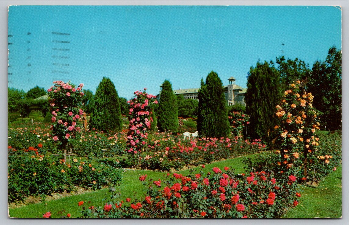 Vintage Hotel Hershey Rose Garden Postcard, Pennsylvania 1957