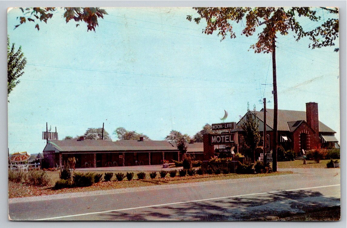Vintage Moon Lite Motel Postcard | Versailles, Indiana US
