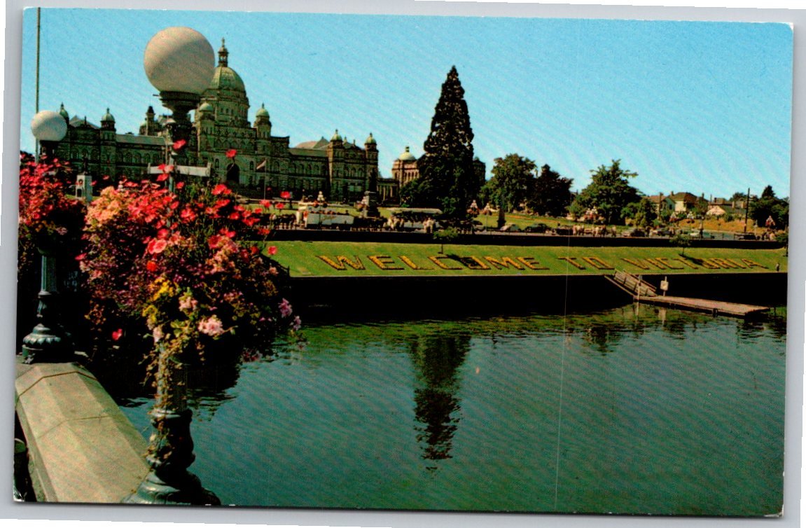 Vintage Victoria BC Postcard: Inner Harbour & Parliament
