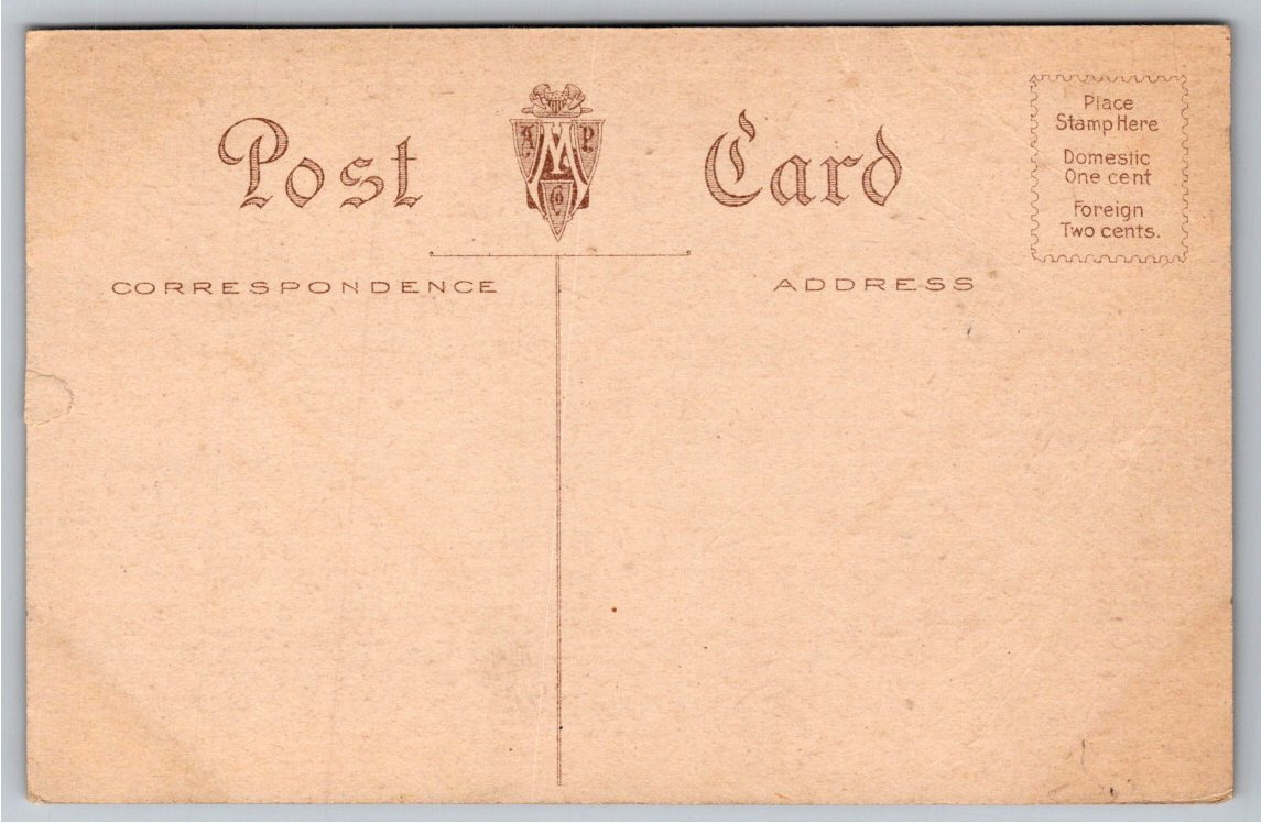 Antique c. 1908 Winter Glow Sunset Landscape Divided Back - Back / Reverse View