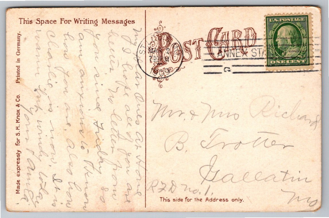 1900s Grand Boulevard Chicago Horse Carriages Vintage Color - Back / Reverse View