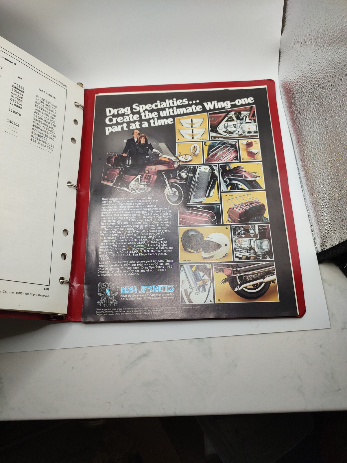 Vintage 1982-1983 Honda Gold Wing GL1100A Dealer Set-Up Manual - Angle / View 2