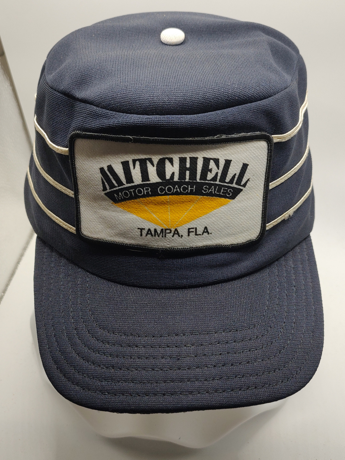 Vintage Funkap Mitchell Motor Coach Sales Tampa FL Military Hat