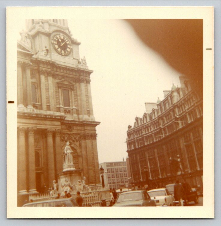 Vintage 1970 London Snapshot: St Paul's Cathedral & Queen Anne