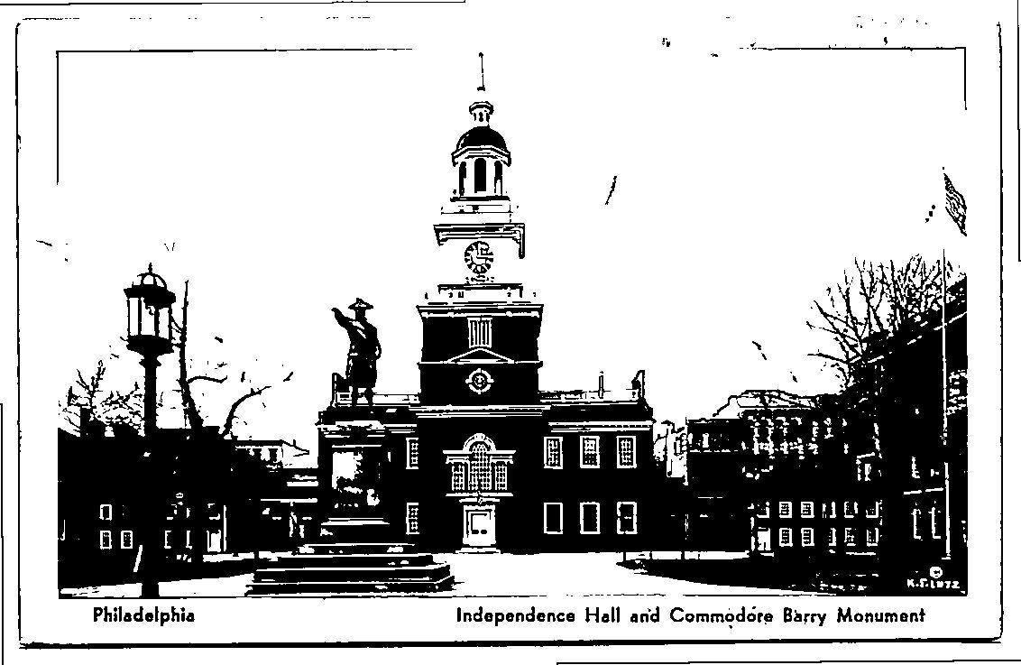 Vintage 1936 Independence Hall Philadelphia Linen Postcard