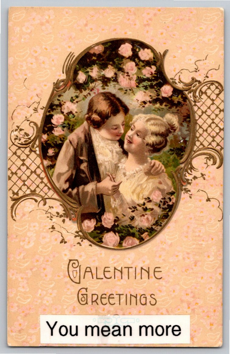 1900s Antique Embossed German Valentine Postcard | Romantic