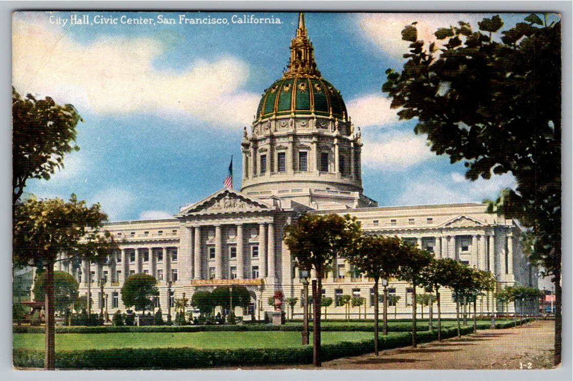 1920s San Francisco City Hall Vintage Postcard | Civic Center