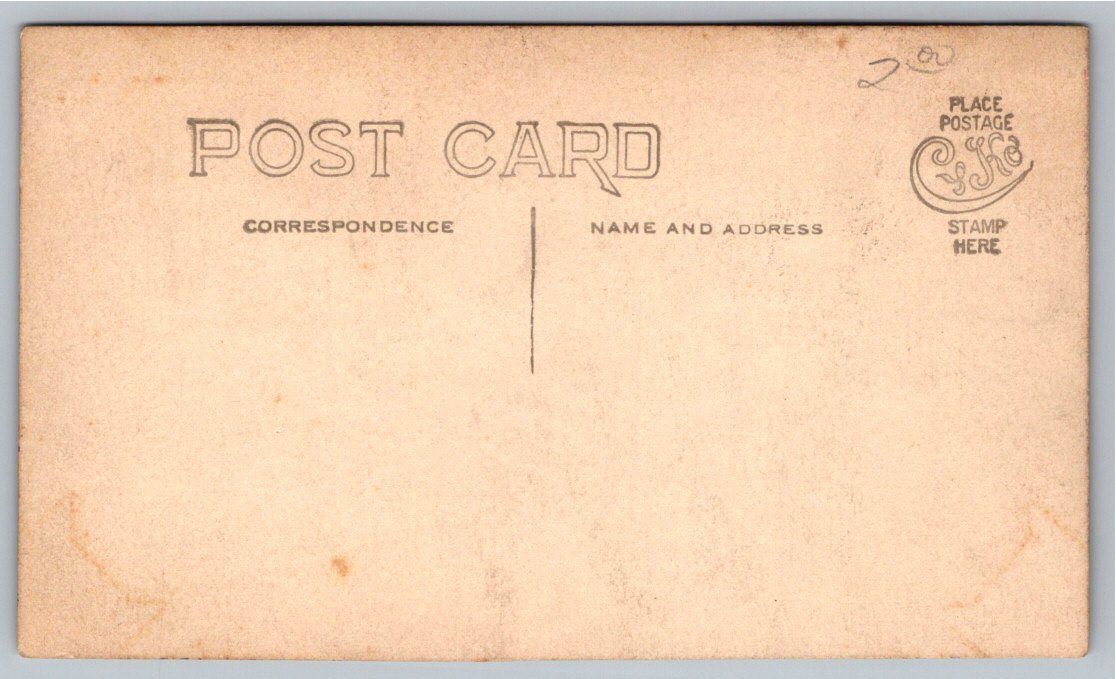 Edwardian Boardwalk Fashion & Family Group: Original c. 1908 RPPC - Back / Reverse View