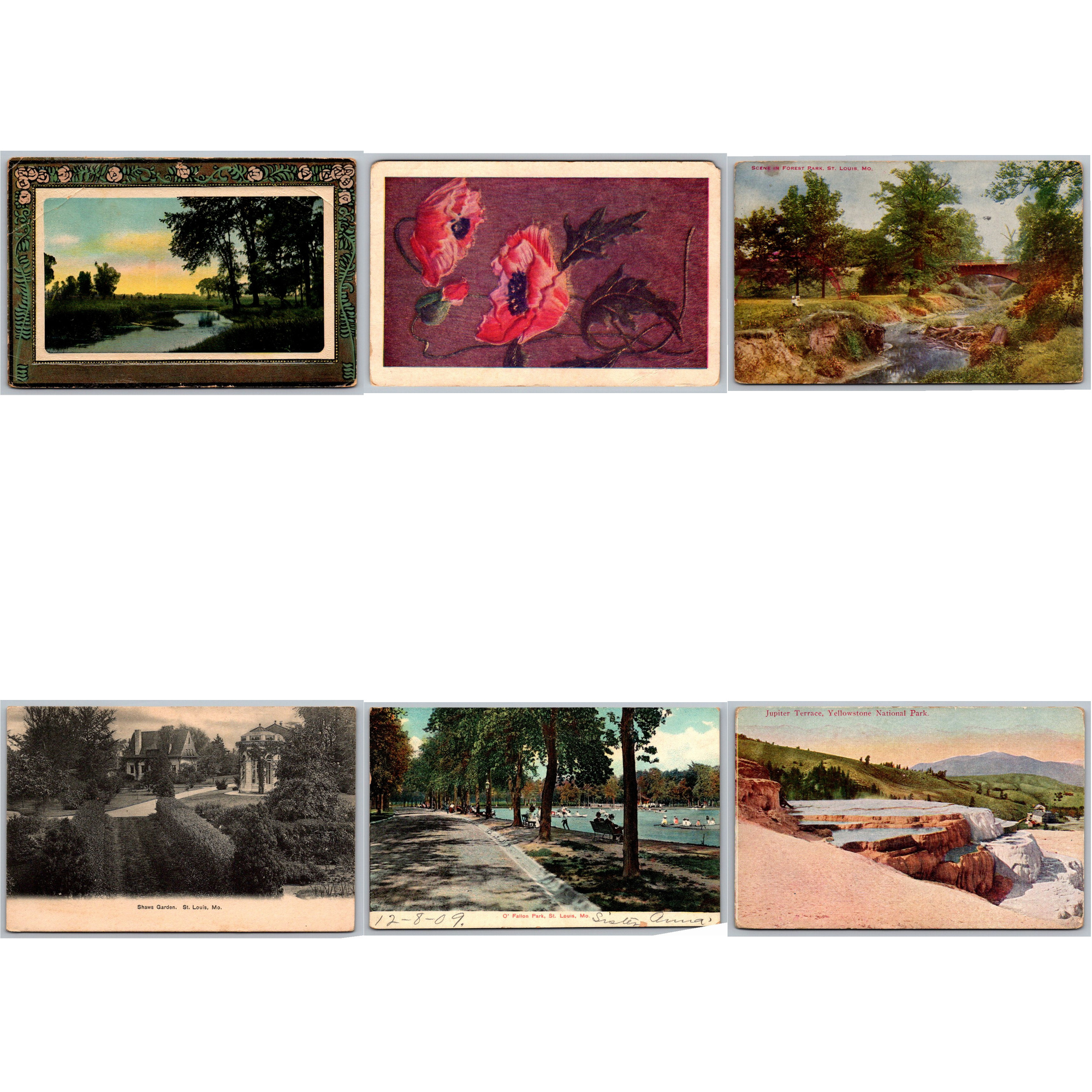 Vintage Mixed Postcards Lot of 6 Antique Postcrossing Ephemera