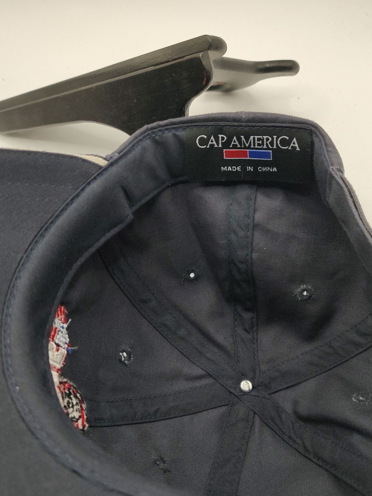 Vintage Eagle Buick Pontiac GMC Dealership Navy Strapback Hat - Angle / View 2