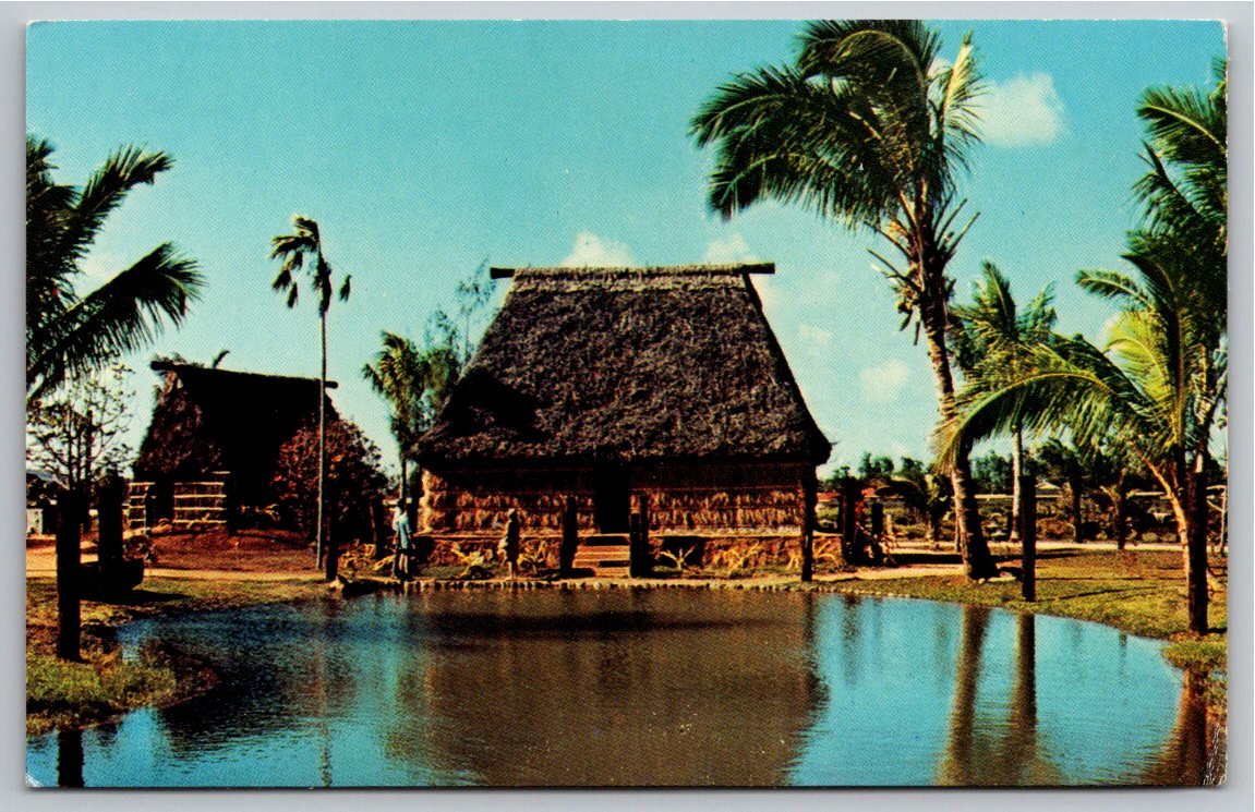 Polynesian Cultural Center Hawaii Postcard: Fijian Chief House