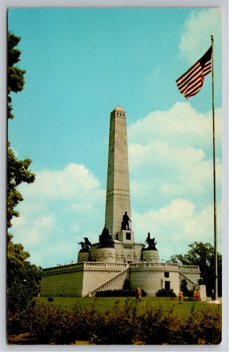The Lincoln Tomb Springfield Illinois Historic Vintage Postcard