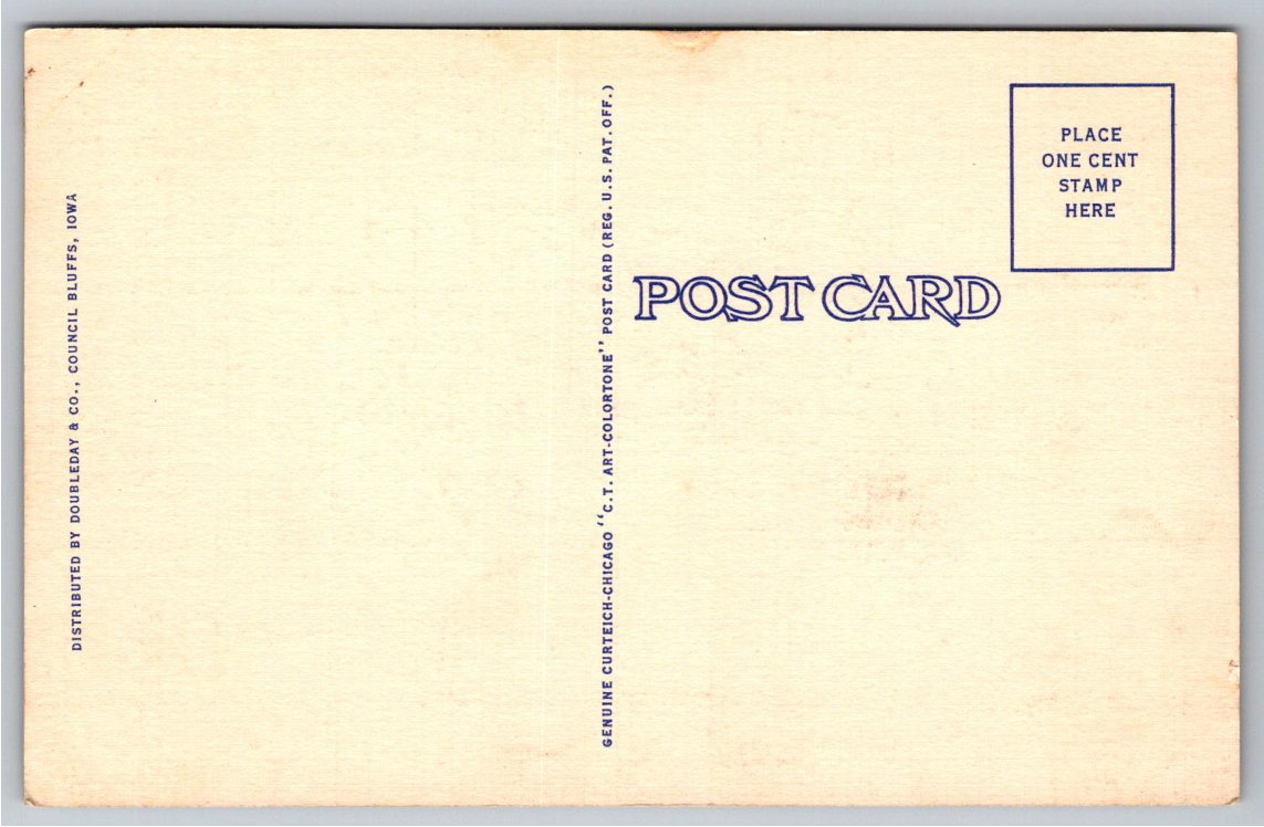 1939 Doubleday Rodeo Postcard Frank Van Meter Leaving Barrelhead - Back / Reverse View