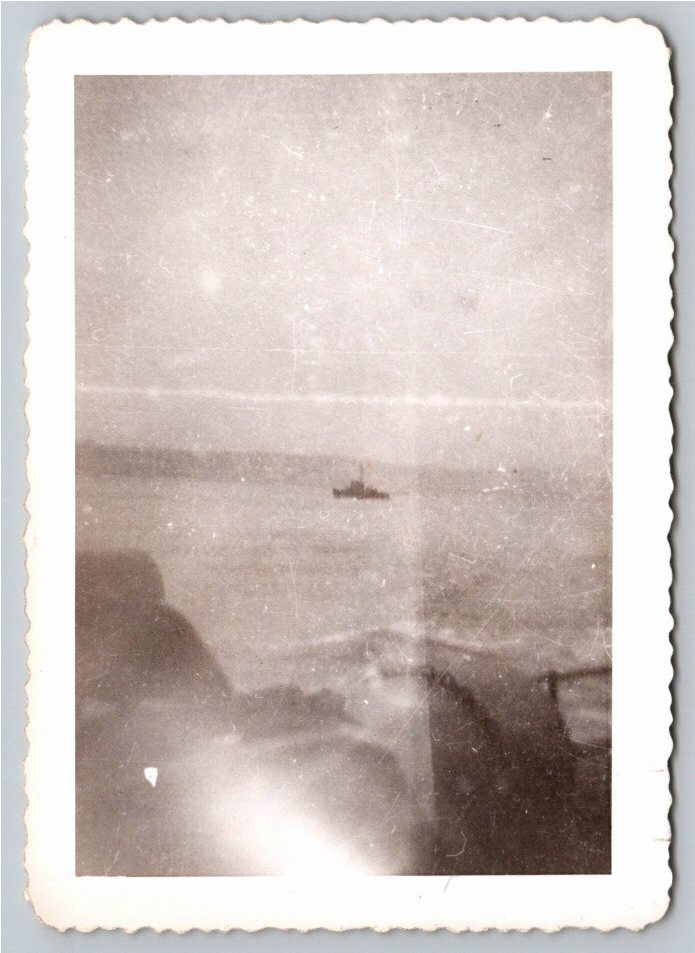 Vintage 1940s Naval Warship at Sea Original Black & White