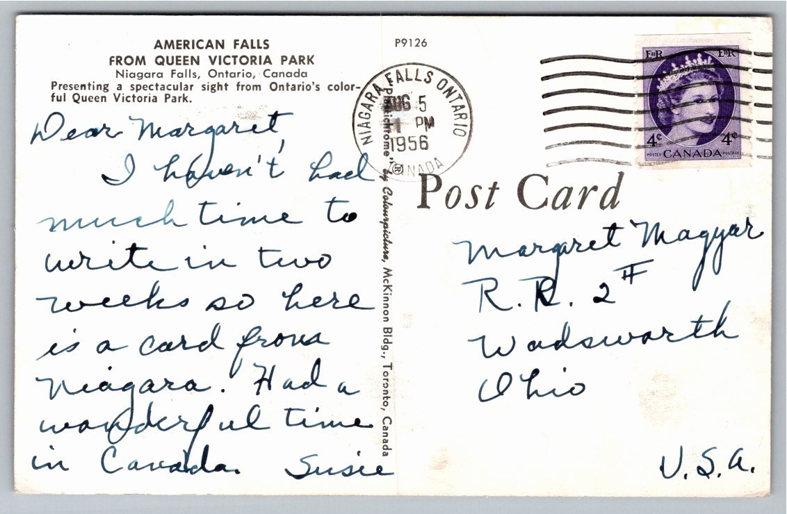 Vintage Niagara Falls Postcards: Queen Victoria Park Views - Angle / View 2