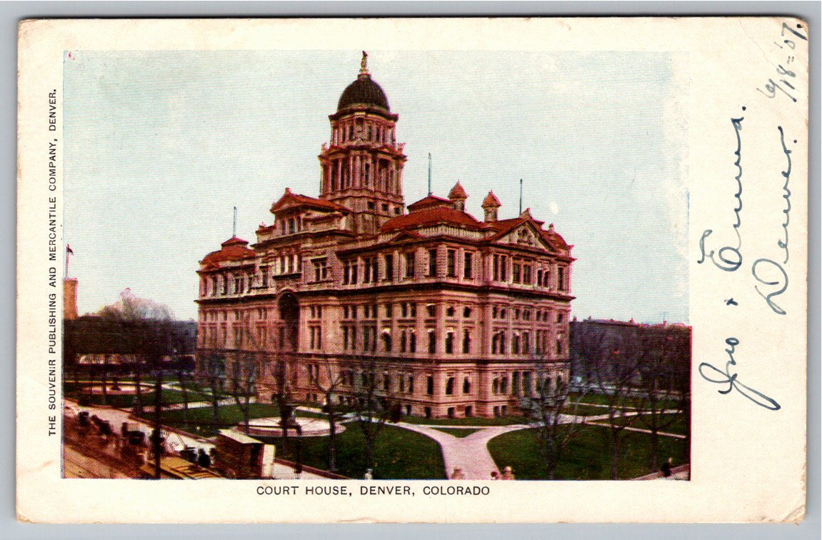 1907 Antique Postcard: Historic Denver Courthouse Architecture