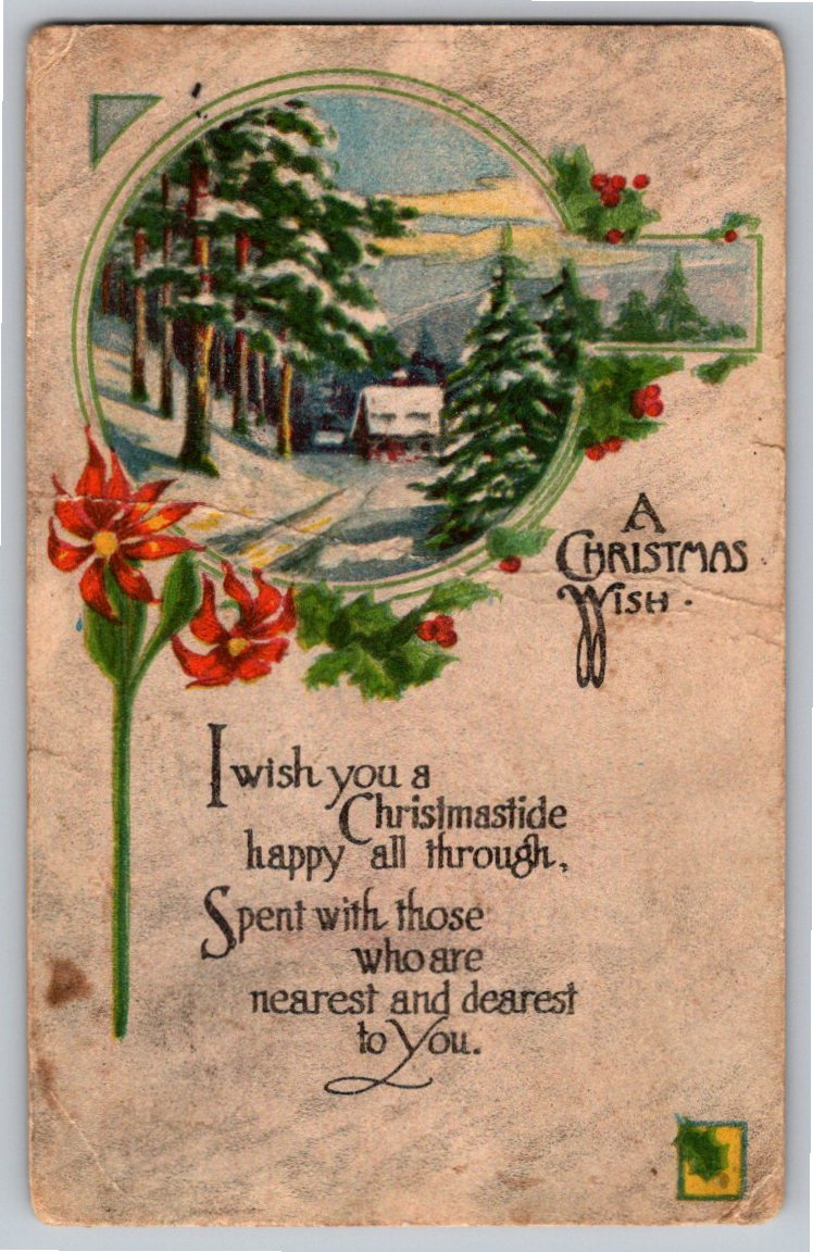 1916 Christmas Postcard with Panama-California Exposition Slogan