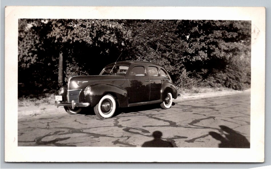 Vintage 1939 Mercury V-8 Sedan Original Black & White Snapshot
