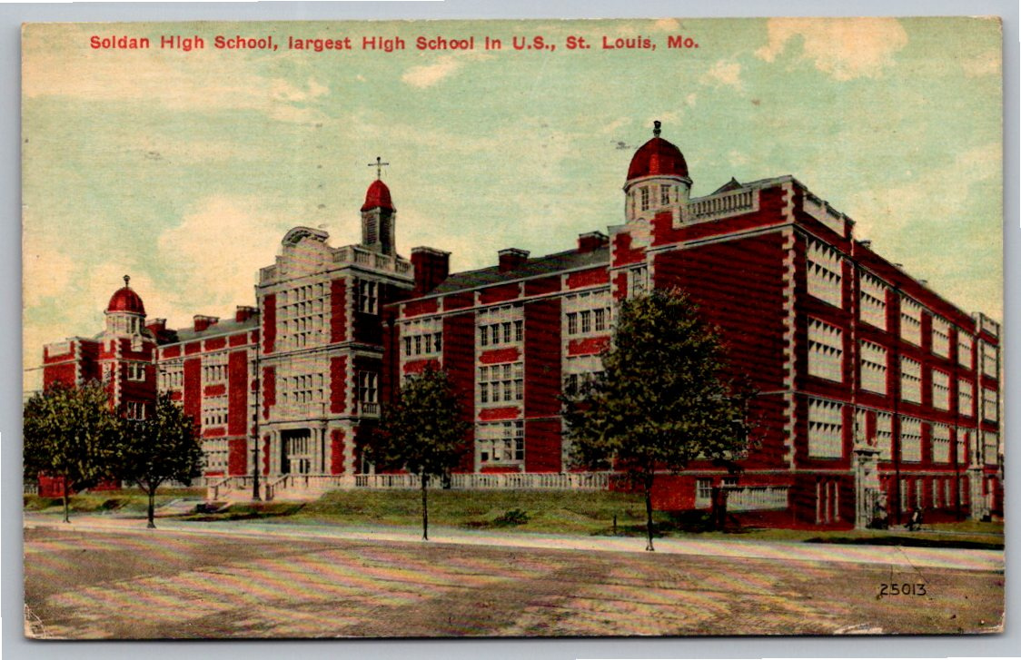 Antique 1913 Soldan High School Postcard, St. Louis Missouri