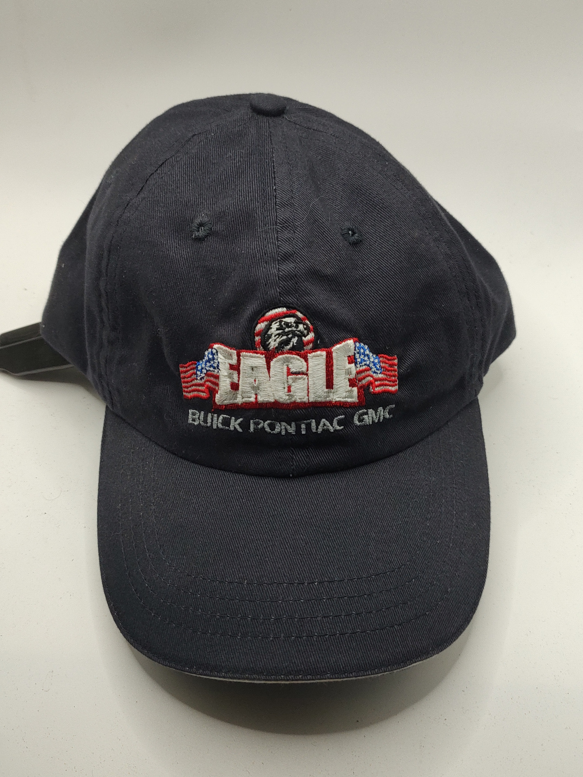 Vintage Eagle Buick Pontiac GMC Dealership Navy Strapback Hat