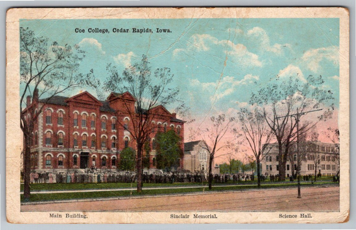 Vintage 1923 Coe College Postcard | Cedar Rapids, Iowa Campus