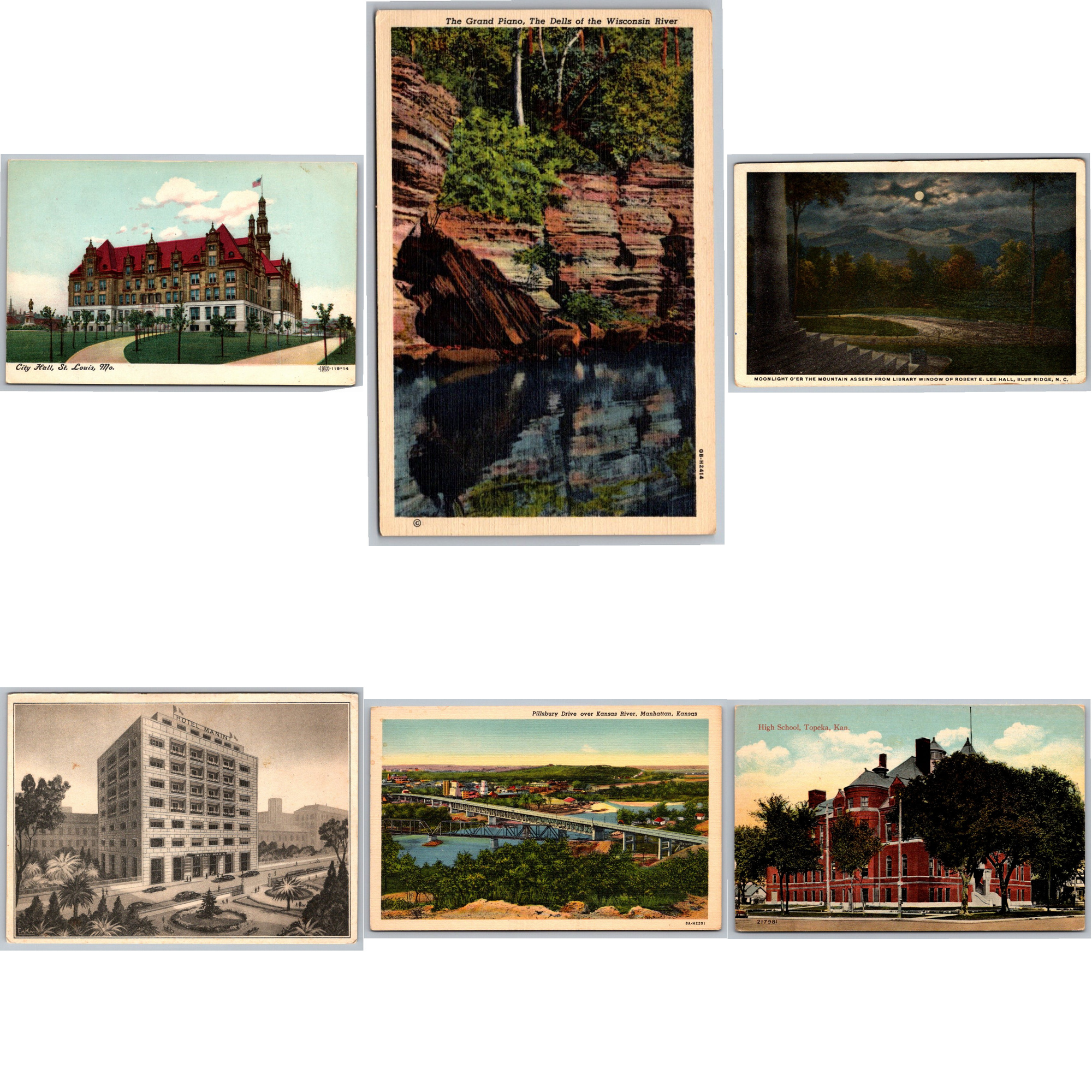 Vintage Travel & Holiday Postcards: Curated 6-Piece Ephemera Lot