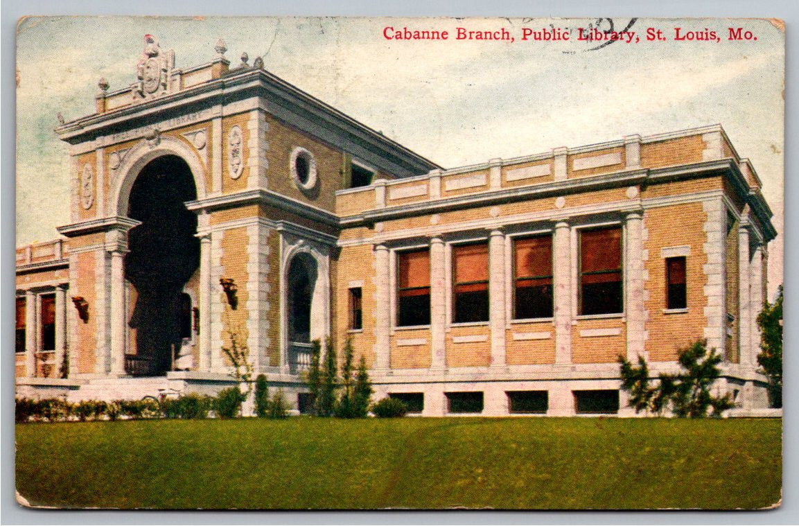 1910 Cabanne Branch Public Library Postcard | St. Louis, Missouri