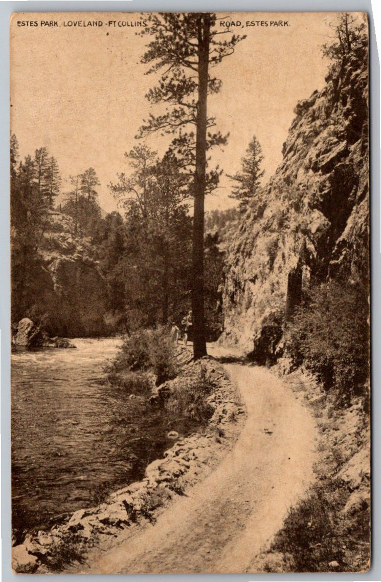 1918 Estes Park & Loveland Road Vintage Colorado Postcard View