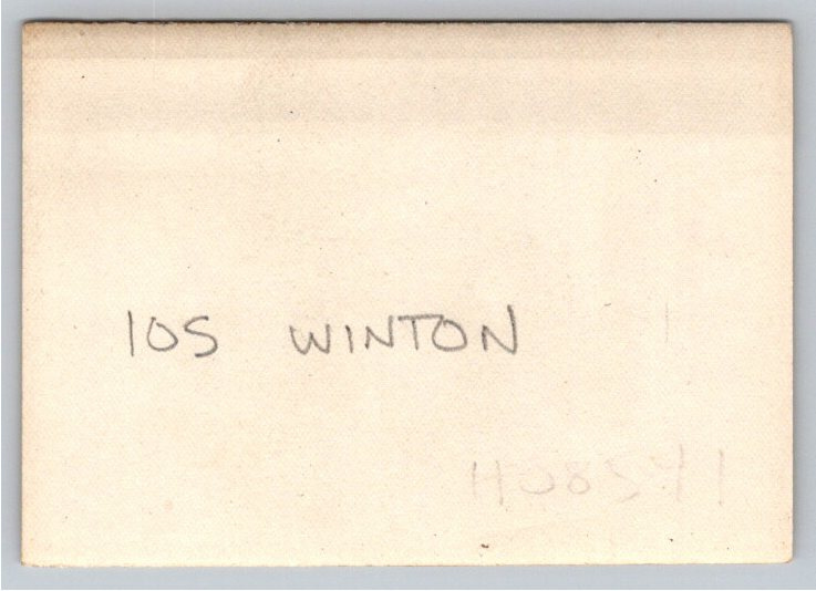 1910s Winton Touring Car with Tire Chains in Snow Photograph - Back / Reverse View