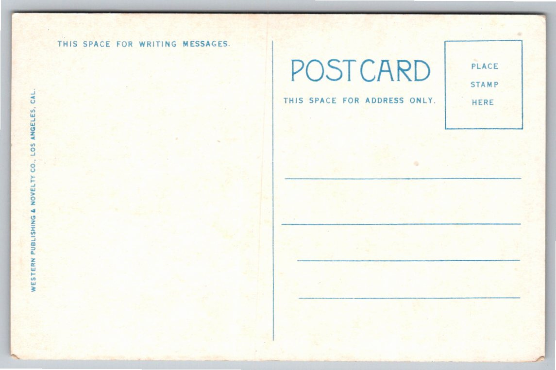 1920s Ridge Route Summit Postcard: Early California Motoring - Back / Reverse View