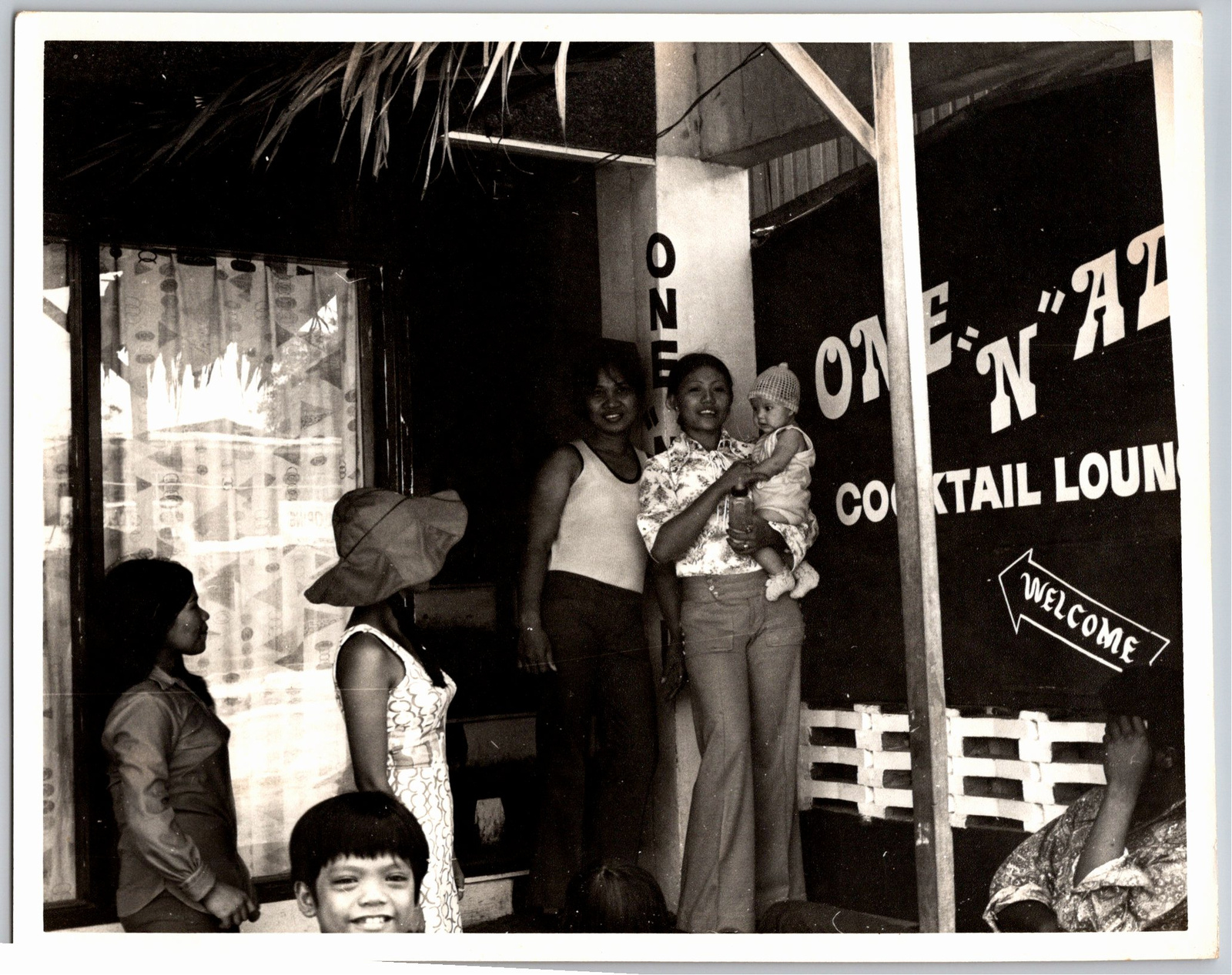 Vintage 1970s Black & White Photo: One 'N' All Cocktail Lounge