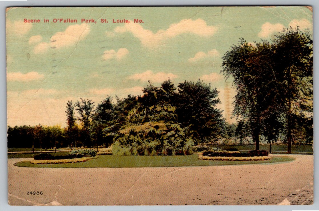 Vintage 1913 O'Fallon Park St. Louis Missouri Color Postcard